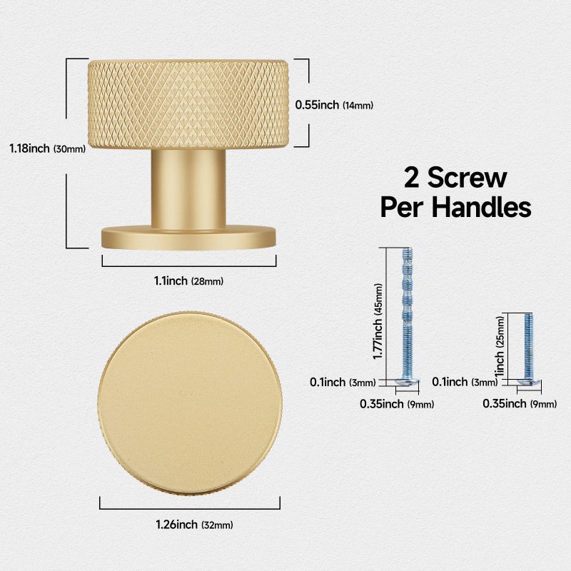 FAPUAL 6 Pack Gold Cabinet Knobs for Kitchen Cabinets & Dresser Drawers, Round Single Hole Hardware Handles Pulls, Cupboard Drawer Knob - Image 2